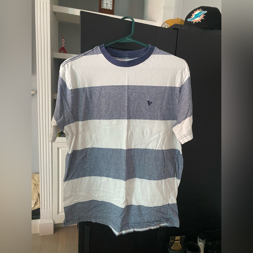 Blue Striped American Eagle T-Shirt